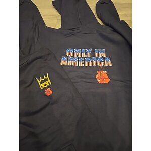Only in America BOXING Gloves Don KING logo Hoodie sweatshirt NEW M or L Retro